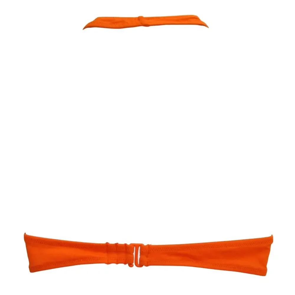 Nwt SKIMS Halter Scoop Bikini Top Tangerine Size L